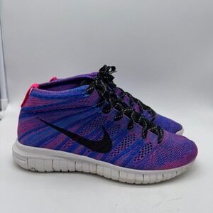 NIKE FREE FLYKNIT CHUKKA WOMENS SHOES HYPER PINK BLUE 639699-600 (SIZE 7.5)‎